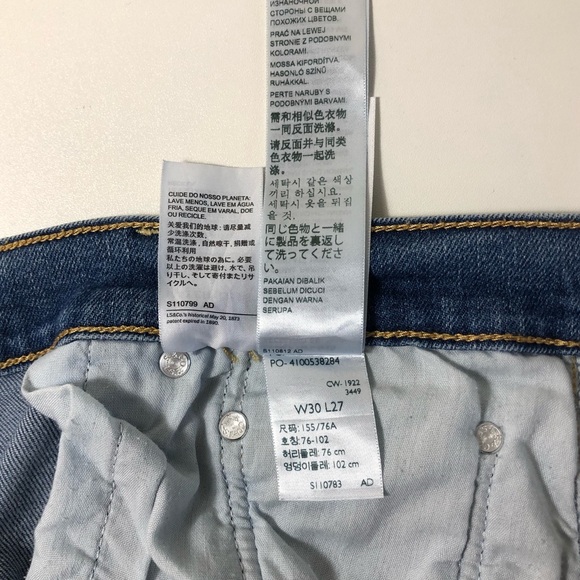 Levi’s Ribcage Straight Ankle Jeans Blue Size 30x27 - Picture 8 of 9